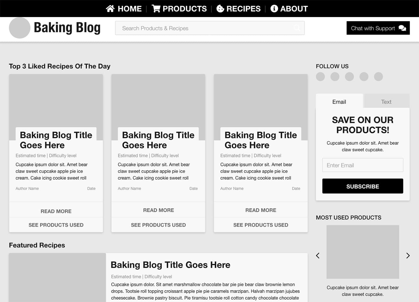 Wireframe of second iteration